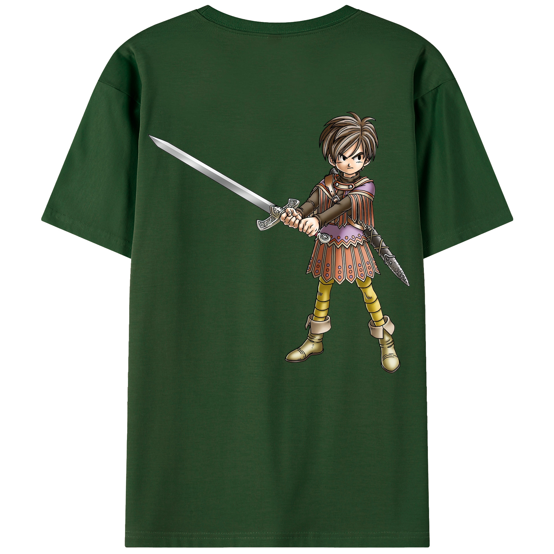 （画像用） ドラゴンクエスト Doragon Kuesuto Dragon Quest 綿100％半袖Tシャツ（背面プリント）